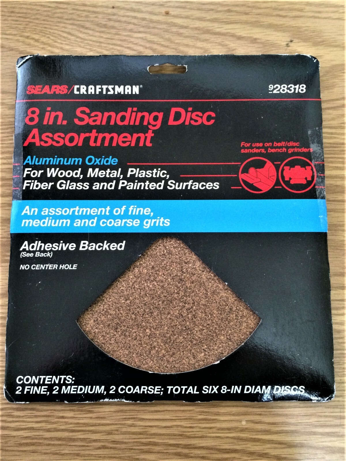 Craftsman 8 Inch Adhesive Backed Sanding Discs 6 Pack Assorted eBay