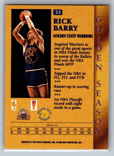 1996-97 Topps Stars Rick Barry #55 Golden State Warriors - Picture 2 of 2