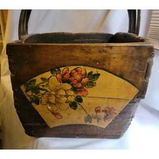 Primitive Antique Asian CHINESE WOODEN Harvest BUCKET RICE Grain