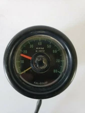 Vintage Kal-Equip Tach 8,000 8K RPM Tachometer Adj. Red Line Kal Equip 4-6-8 Cyl