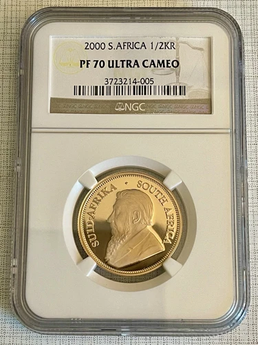 South Africa 2000 1/2 Krugerrand 1/2 oz Gold NGC PF70 ULTRA CAMEO Sku# 2257