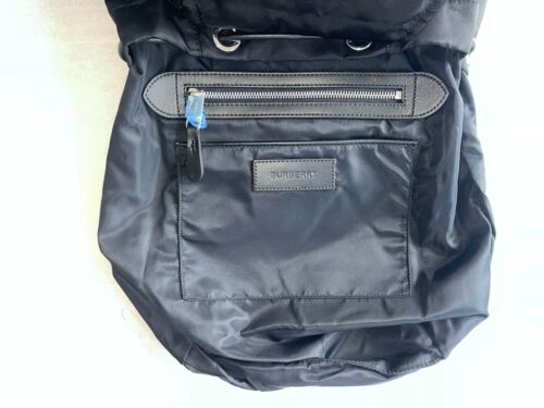 $2190 Authen BNWT BURBERRY Nylon Rucksack/Backpack Logo Print Mens/Womens Black - Picture 22 of 24