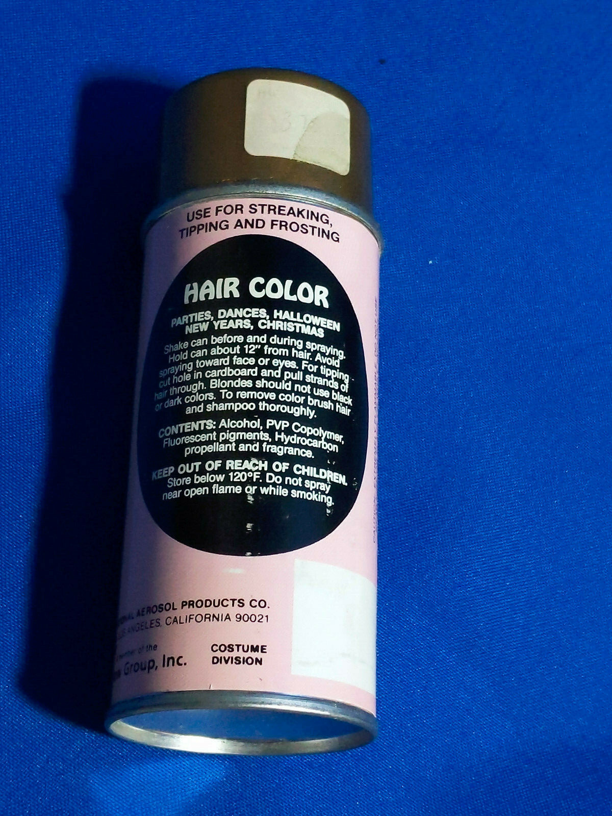 80s Gold NOS Costume Halloween Hair Spray Studio Color VTG Temporary Can