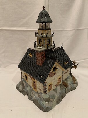 Dept 56 Snow Village Halloween SHIPWRECK LIGHTHOUSE w/Flying Ghost  display picture 1