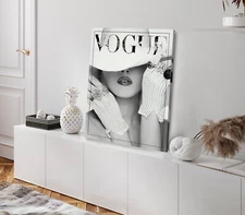 Makeup Hat Girl Closeup View Stretched Canvas 40x50cm Print