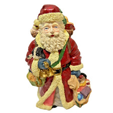Vintage Christmas Santa Claus with Bags of Toys Painted Figurine 6" Tall
