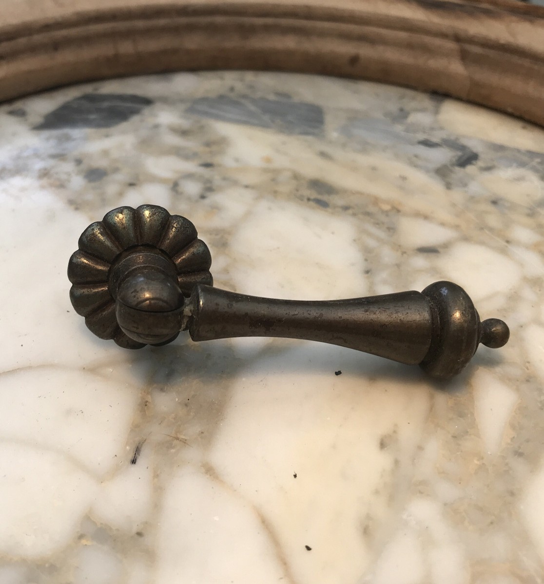 Vintage French drawer pull drop antique brass Provincial Door Dresser  Furniture | eBay