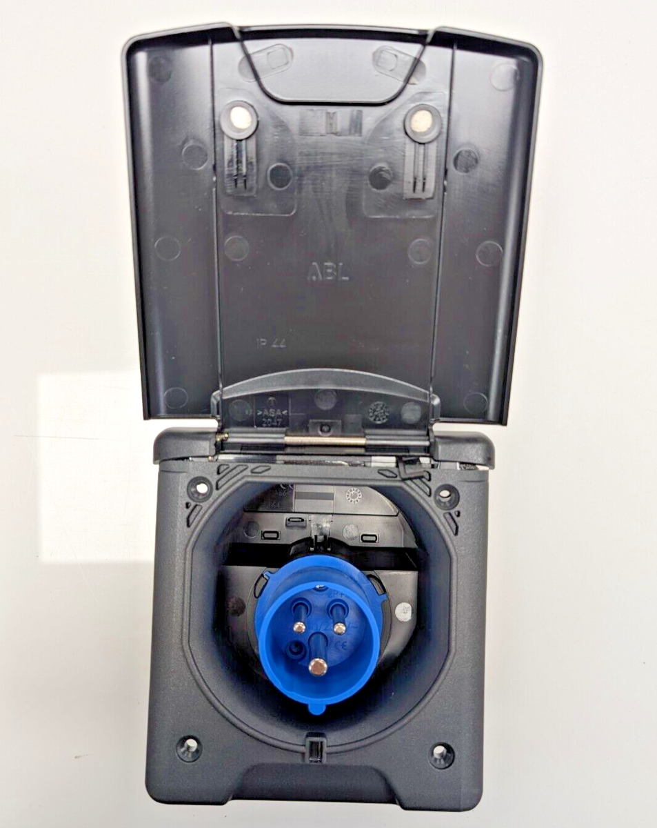 Self-build RV Power Socket FAWO Black Mains Electric Hook-Up Socket For ...