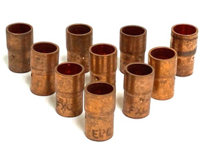 COPPER PRESSURE CUP REDUCER FITTING OAL OF 13/16" ***LOT OF 10