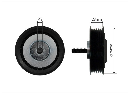 CAFFARO 87-99 Tensioner Pulley, V-ribbed belt for VW