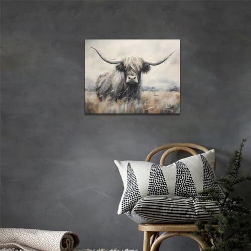 Country Wall Art Farm Cow Large Wall Decor for Living Room 12"x16