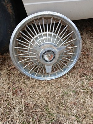 1963-1965 OEM Ford Galaxie Fairlane 14'' Hubcaps, Wire Wheel Spinners