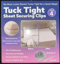 Tuck Tight Sheet Securing Clips Set of 4 Mattress Corner Grippers Bed Holders