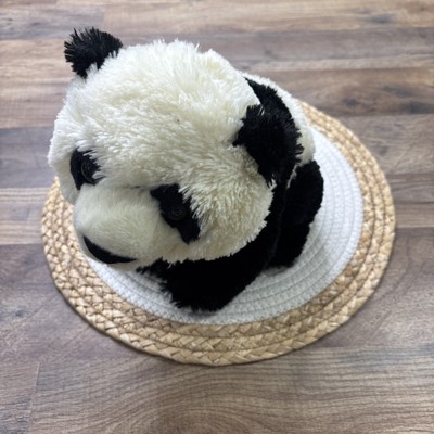 Aurora Fuzzy Panda Bear Plush 12  Black White Stuffed Animal Destination Nation