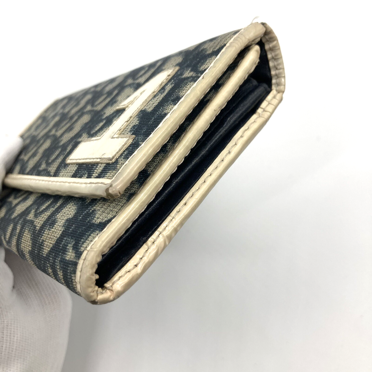 Christian Dior long wallet Trotter Blue Leather Authentic From