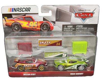 Disney Cars NASCAR William Byrev Shifty & Chase Racelott VItoline 1:55 FREE SHIP