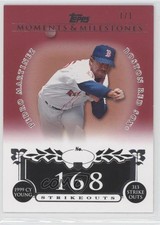 2008 Moments & Milestones Red 1/1 Pedro Martinez (1999 AL Cy Young 313 Ks) 5qi