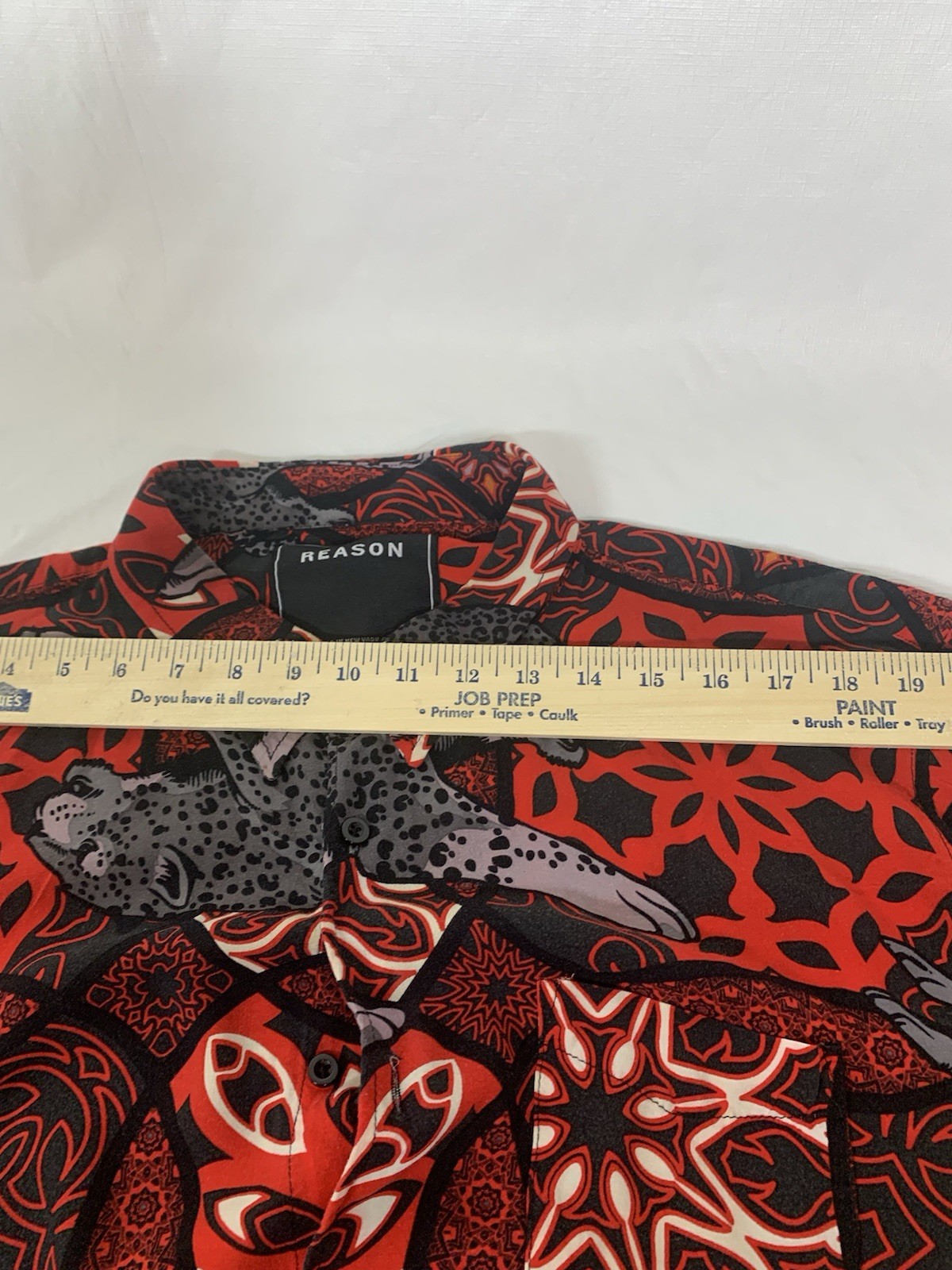Mens Reason Jaguar Floral Jungle Long Sleeve Dress Shirt Red Size 3XL image 6