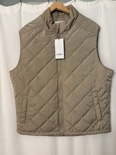 Goodfellow Co Men s Quilted Puffer Vest Large Tan Full Zip NWT Lightweight