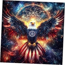 Miwixy American Flag Diamond Art Kits for Adults,Eagle Diamond Painting eagle