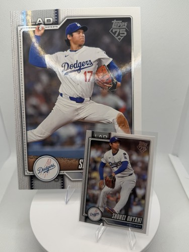 2025 Topps Series 2 Shohei Ohtani Oversized Base Card No. 500 LA Dodgers + Base