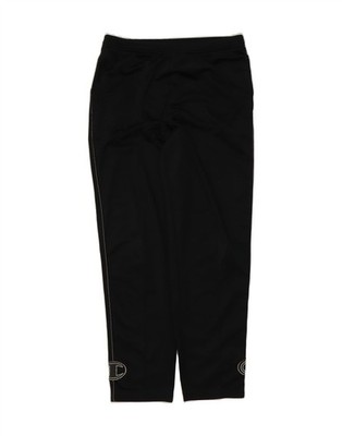 CHAMPION Mens Graphic Tracksuit Trousers Medium Black Polyester DG47