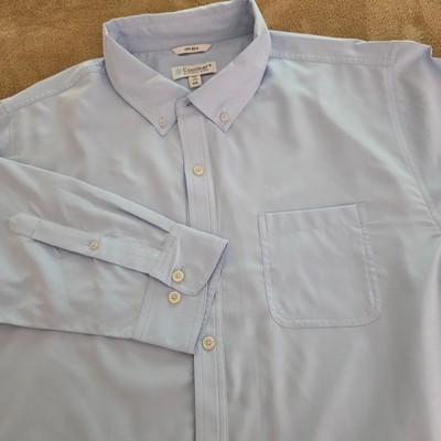 Coolibar UPF 50+ Casual Button Up Shirt Size XXL Light Blue Roll Tab Sleeve