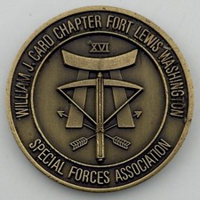 Special Forces William J. Card Chapter XVI Challenge Coin – SFA Fort Lewis WA