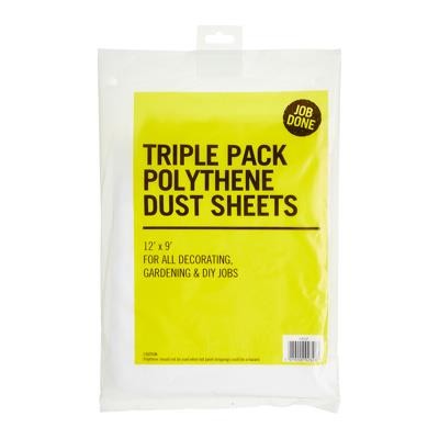 Job Done 3pk 12' x 9' Polythene Dust Sheets (20 Pack)