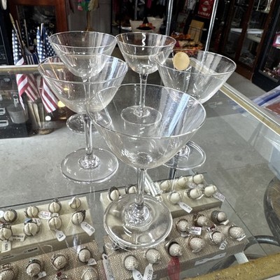 Baccarat Asservillers Optic Crystal Cordial Liqueur Coupe Glass 5pc Lot 3''