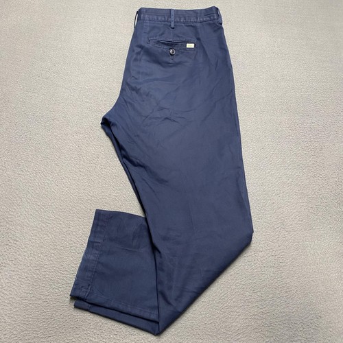 Lacoste Pants Mens 38x30 Navy Blue Slim Fit Chino Trouser Dress Casual HH4084