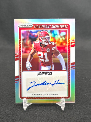 2025 Panini Prizm #SSI-JHS Jaden Hicks Significant Signatures Auto Chiefs