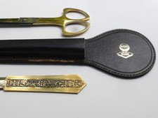 LERCHE Solingen für AUTOL DESOLITE Schreibtisch-Set Schere+Brieföffner Teilgold