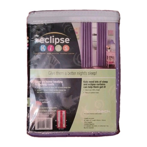 2 Eclipse Thermaback Miley Rod Pocket Black Out Panel 42"x63" Lavender - Picture 6 of 6
