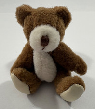 VINTAGE MINIATURE HANDMADE JOINTED PLUSH TWO TONE TEDDY BEAR 2.5  