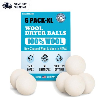 XL Eco-Friendly Wool Dryer Balls - Natural Fabric Softener 100% New Zealand