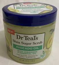 Dr Teal's Shea Sugar Scrub Avocado Oil With Ceramides Essential Oils 19 oz NEW