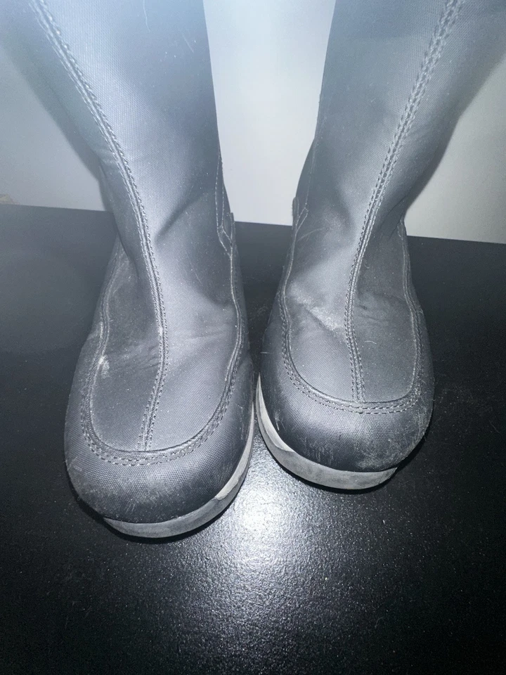 LAND' END молодежи черный зимний изолированный стороны молнии снег ботинки размер 7 - Изображение 4 из 4