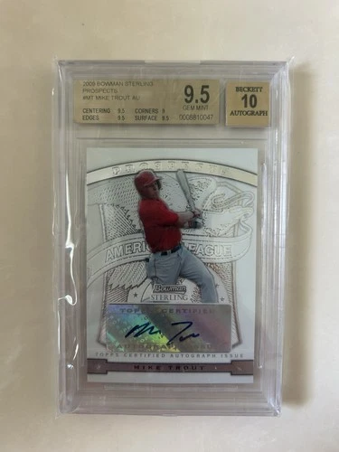 2009 Bowman Sterling Mike Trout Rookie Card BGS 9.5 Auto 10 Autograph #MT