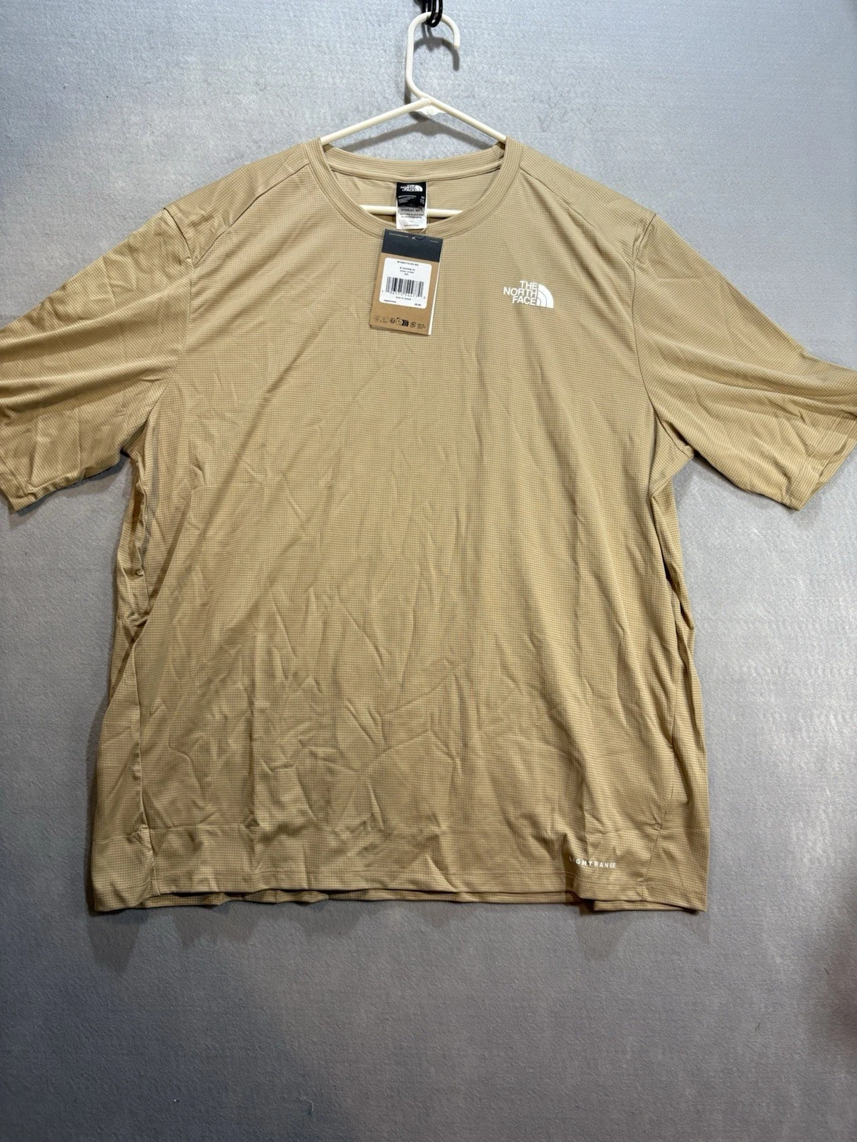 North Face “Shadow” Short Sleeve NWT Sun Shirt Khaki Stone Tan UPF 40+ Sz 2XL