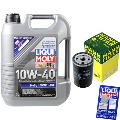 INSPEKTIONSKIT FILTER LIQUI MOLY ÖL 5L 10W-40 für VW Golf I 17 1.6 1.1 155 1.8