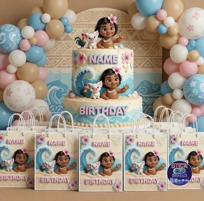 Kleine personalisierte Moana Geschenktüte - Geburtstag - Geburtstagstasche