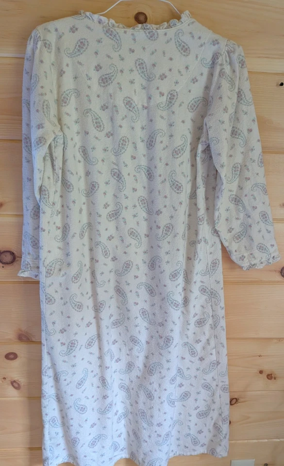Camisón vintage Laura Ashley para mujer talla M cachemira franela cabaña pradera Foto 3 de 4