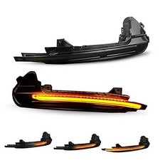 Sequential LED Turn Signal Side Mirror Lights Smoked Lens Compatible with