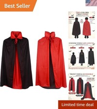 Reversible Black Red Vampire Cloak for Kids - Perfect Halloween Costume Cape