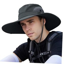 XXL Oversize Wide Brim Sun Hats for Men UPF 50 X-Large-XX-Large Dark Gray