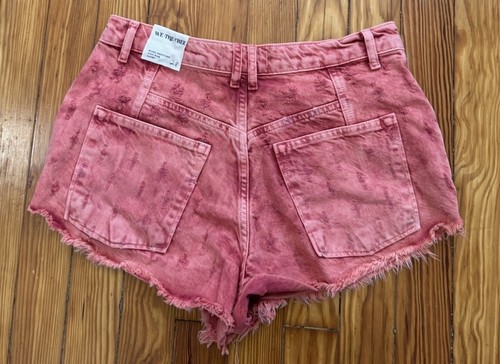NEW NWT We The Free mixed emotions jean shorts Womens Size 28 pink high rise - Bild 2 von 4