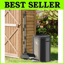 Dog Poop Trash Can with Metal Scooper - Odor Control