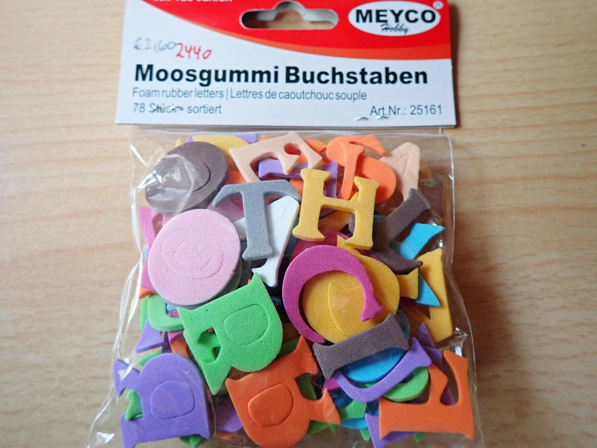 Meyco - Crepla - Moosgummi Buchstaben - 78 Stück sortiert in vielen Farben - 2cm