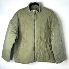 GAP Quilted Jacket Olive Green Pockets SZ XL EUC